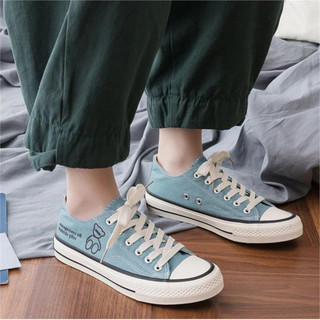 Giày Thể Thao Nữ MWC 0545 - Giày Thể Thao Vải Canvas In Hình Cute Đế Bằng 2CM Năng Động Trẻ Trung