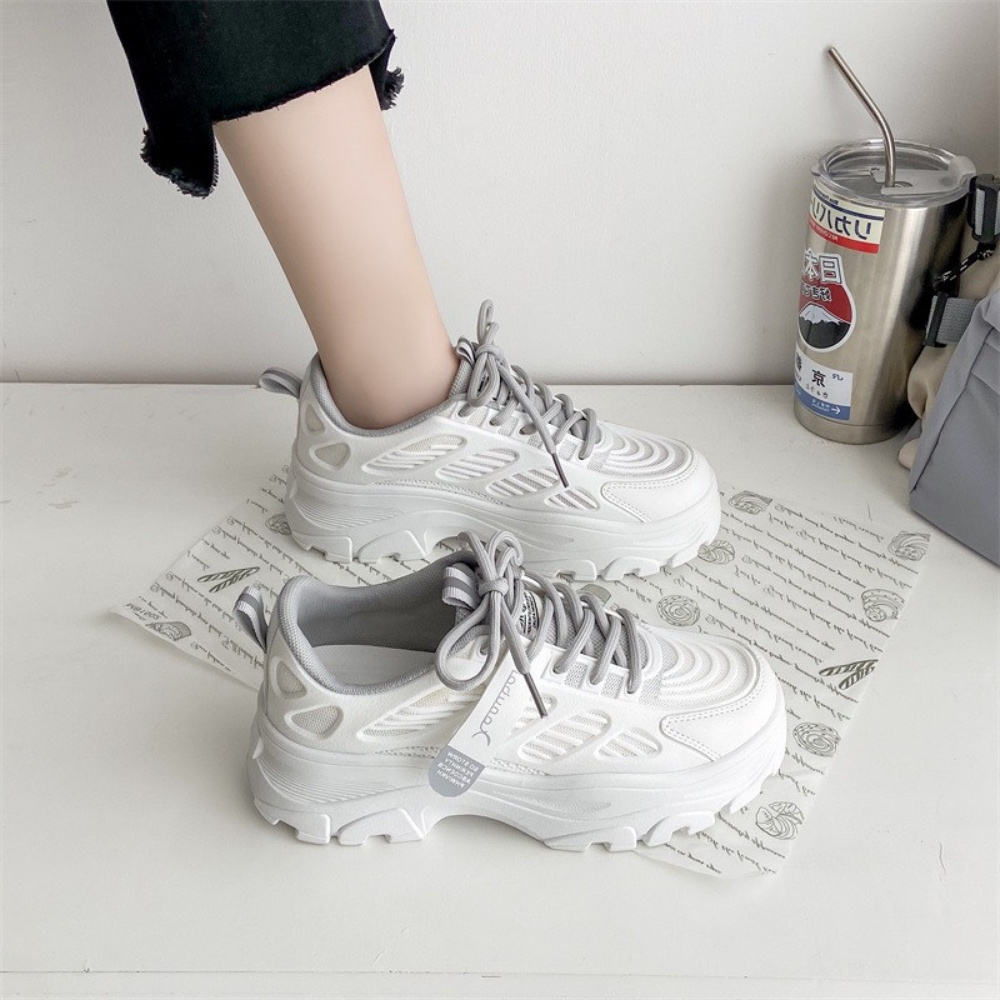Giày MWC 0686 - Giày Thể Thao Nữ Đế Cao Ulzzang Sneaker Màu Trắng Trẻ Trung
