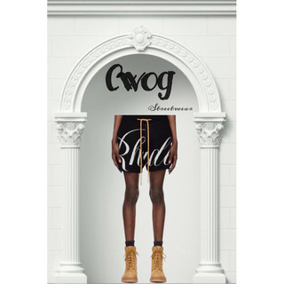 Quần short nam rhude knit logo short balck, quần short rhude chất len dệt kim cực đẹp