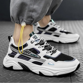 Giày MWC 5313 - Giày Thể Thao Nam, Sneaker Da Thời Trang Đế Cao Phối Lưới Cá Tính
