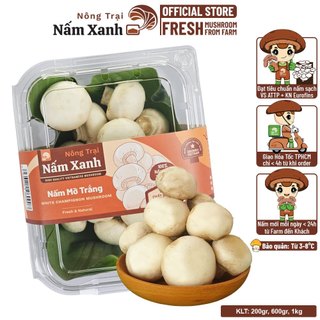 [HCM] Nấm Mỡ Trắng Tươi 600gr 1kg Sạch Ngon Bổ Dưỡng - Nông Trại Nấm Xanh