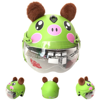 Mũ bảo hiểm trẻ em có kính siêu yêu - Dành cho bé có trọng lượng dưới 18Kg - V&S Helmet Heo xanh lá - VS103KS