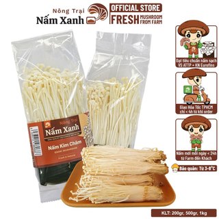 [HCM] Nấm Kim Châm Tươi Ngon 500gr 1kg Ngọt Sạch Cho Món Xào Món Lẩu - Nông Trại Nấm Xanh