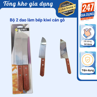 Bộ dao làm bếp 2 món kiwi cán gỗ, bộ 2 dao kiwi