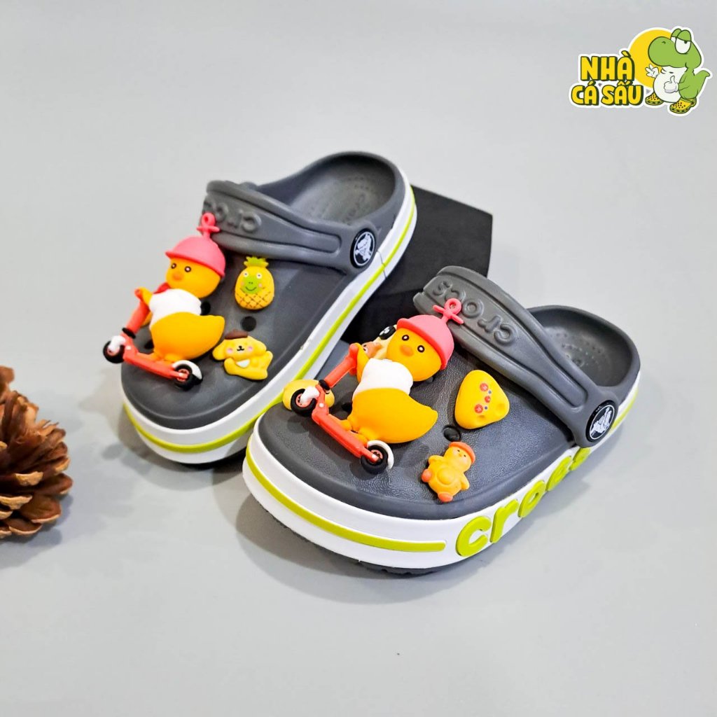 Dép cross bayaband cho bé trai bé gái chính hãng tặng jibbitz charms 3D loại đẹp, dép sục cross trẻ em baya Nhà Cá Sấu