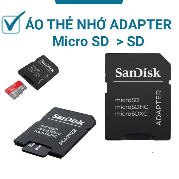 Áo Thẻ Nhớ loại xịn tách từ vỉ thẻ nhớ (Không Kèm Thẻ), Adapter Thẻ Nhớ Micro SD (TF) Sang SD