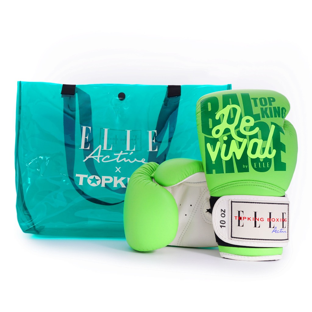 Găng tay Boxing Muay Thai TopKing TKBGEA01 Top King X Elle "Life Power" - White/Green