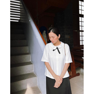 Áo sơ mi nơ cổ đen - nhật hà