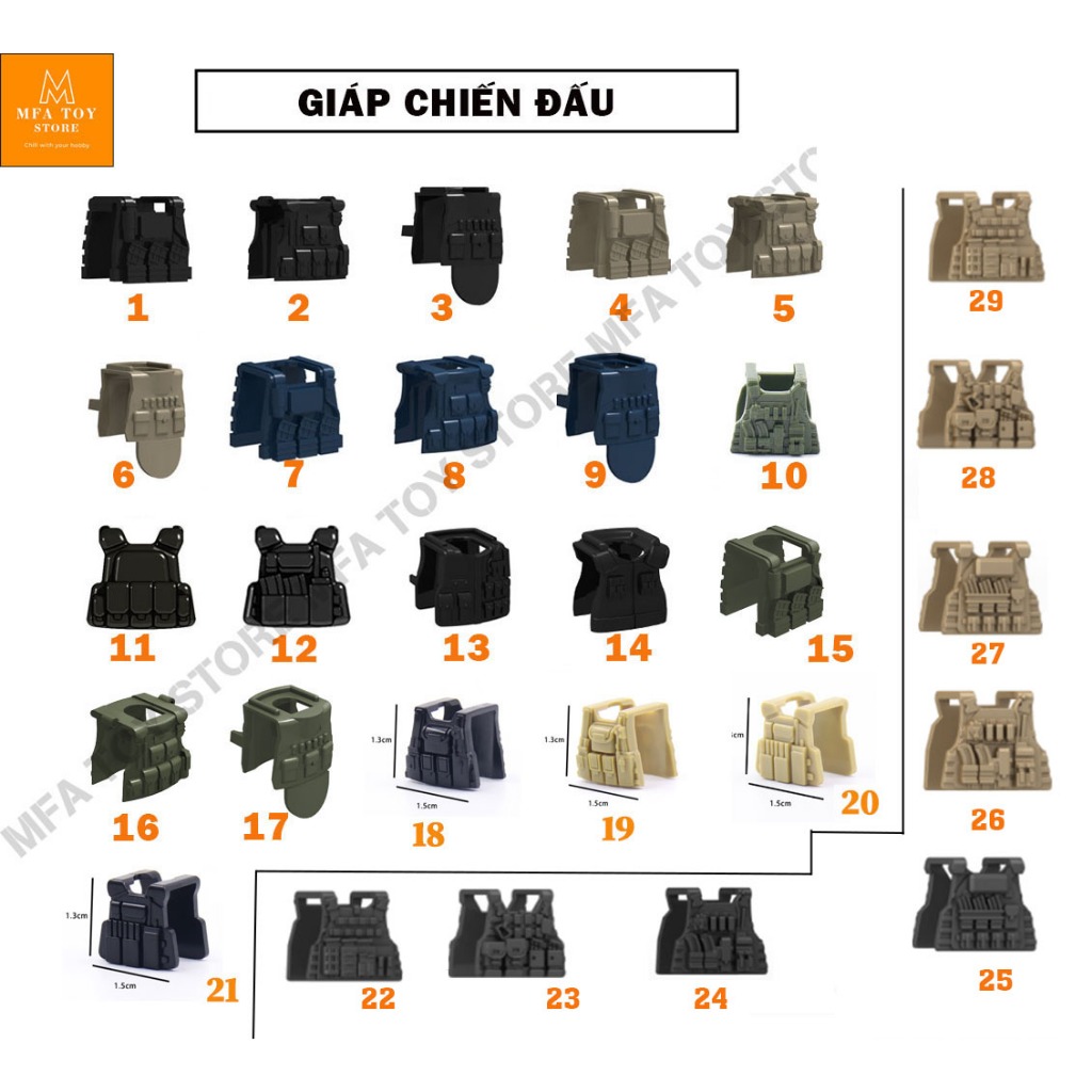 Đồ chơi lắp ráp swat army , mô hình đồ chơi -Combo giáp chiến đấu 