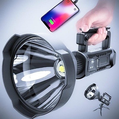 Đèn pin siêu sáng chiếu xa 1000m W591 có cổng sạc USB cho điện thoại
