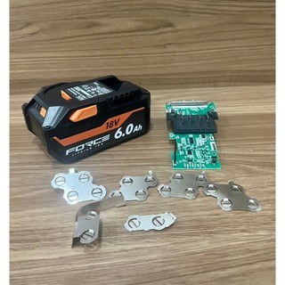 Vỏ mạch pin AEG - RidGid 18V 6.0Ah Li-ion, Led báo pin và nhận sạc zin. BN.