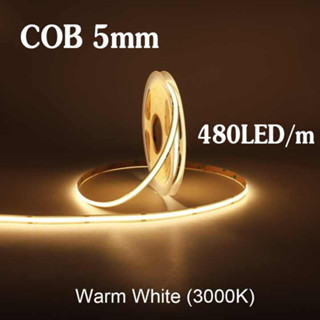LED dây COB 480LED/m 12-24V cho  ánh sáng ấm áp, siêu mịn, siêu mượt, dấu led trong  khe dễ dàng, làm tính tế