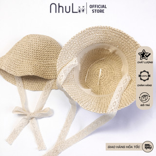 Nón cói cho bé nhulii nón cói dây ren cho bé 1 đến 3 tuổi ni030