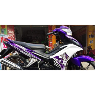Tem trùm xe exciter 135 tím trắng ,độ team trùm decal xe máy ex dán đời 2011-2014