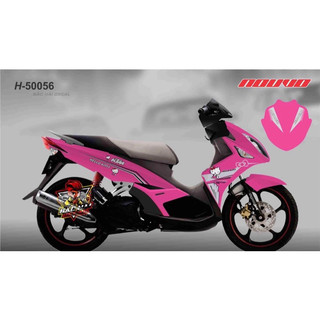 Tem trùm xe máy nouvo lx hello kitty hồng- tem xe máy nouvo 4 thiết kế theo yêu cầu - tem xe máy nouvo rẻ đẹp