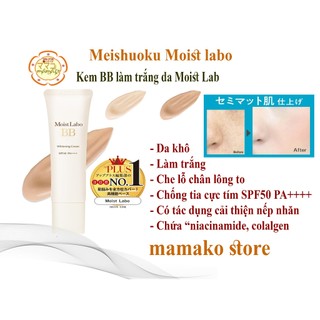 Kem trang điểm làm trắng meishuoku moist-labo bb/moist lab medicinal whitening bb cream spf50 pa ++++ 30g