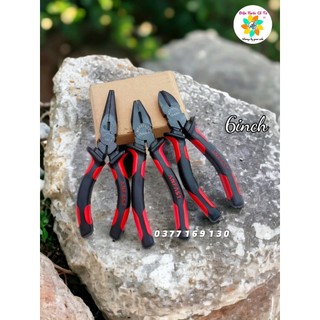 SET 3 cây kìm điện, cắt, kìm mũi nhọn 6inch