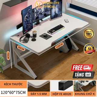 Bàn Làm Việc, Bàn Gaming Chân Chữ K Thiết Kế Cá Tính Decor Trang Trí Phòng Game Cao Cấp - Thương hiệu VEGOR LIFE / BÀN K