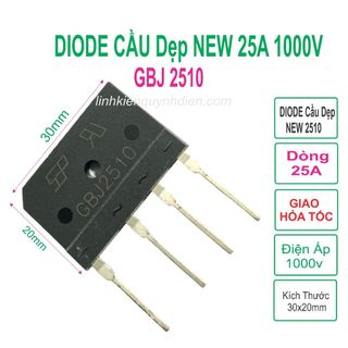 Diode Cầu 25A 1000V GBJ 2510 Dẹp NEW  - linh kiện điện tử QUỲNH DIỄN