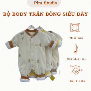 Body liền thân trần bông bé trai bé gái ấm áp
