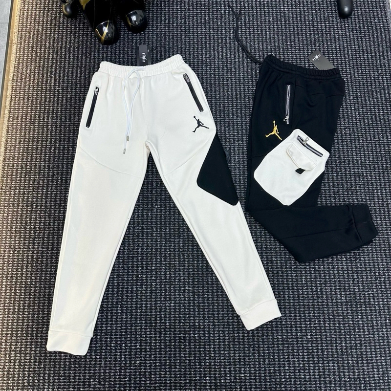Quần Jogger Dài Nam JD Nỉ Bông Thêu Logo Đùi Phối Túi Khoá Zip Chéo Đùi Ống Bo Dày Dặn Cho Các Boy Phố Đi Chơi Đi Học