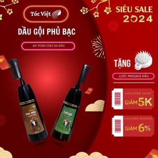 Dầu gội phủ bạc đổi màu tóc bạc thành phần thảo dược thiên nhiên giúp đen tóc bóng mượt giảm rụng tóc 200ml