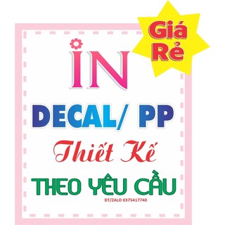 In decal chống nước có keo theo yêu cầu nhiều kích thước