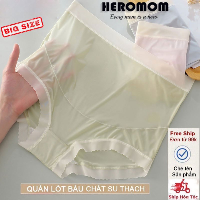 Quần lót bầu Cạp Cao SU THẠCH chip bà bầu sau sinh nâng đỡ bụng bầu đũng sáng màu kháng khuẩn Bigsize 90kg HEROMOM