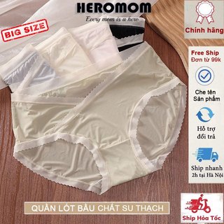Quần lót bầu SU THẠCH chip bà bầu sau sinh cạp chéo đũng sáng màu kháng khuẩn Bigsize 90kg HEROMOM