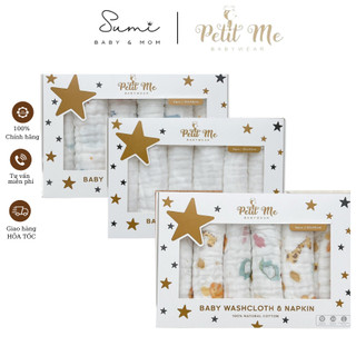 Petit Me Khăn Sữa 6 Lớp Cotton Organic hộp 6 chiếc