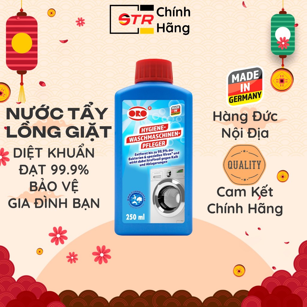  Dung Dịch Tẩy Lồng Máy Giặt ORO Làm Sạch Cặn Bẩn Lồng Giặt 250ml Vệ Sinh Lồng Máy Giặt, Đường Ống