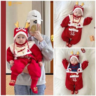 Body Dài Tay Tết Tài Lộc 2025 Nỉ Bông Phối Lông Cừu Cho Bé, Bodysuit Ấm Áp LOTUKA Bé Trai Bé Gái 2024, Quần Áo Trẻ Em