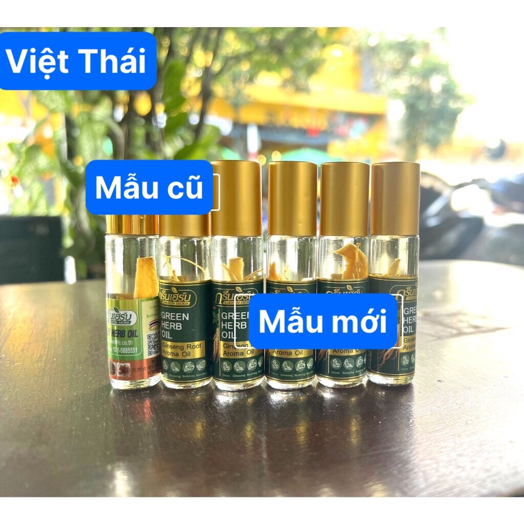 Dầu lăn nhân sâm GREEN HERB OIL 8ml Thái Lan