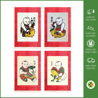 Bộ tranh Đông Hồ Tứ Quý Nhân nghĩa - Lễ trí - Vinh hoa - Phú quý - Dong Ho folk woodcut painting