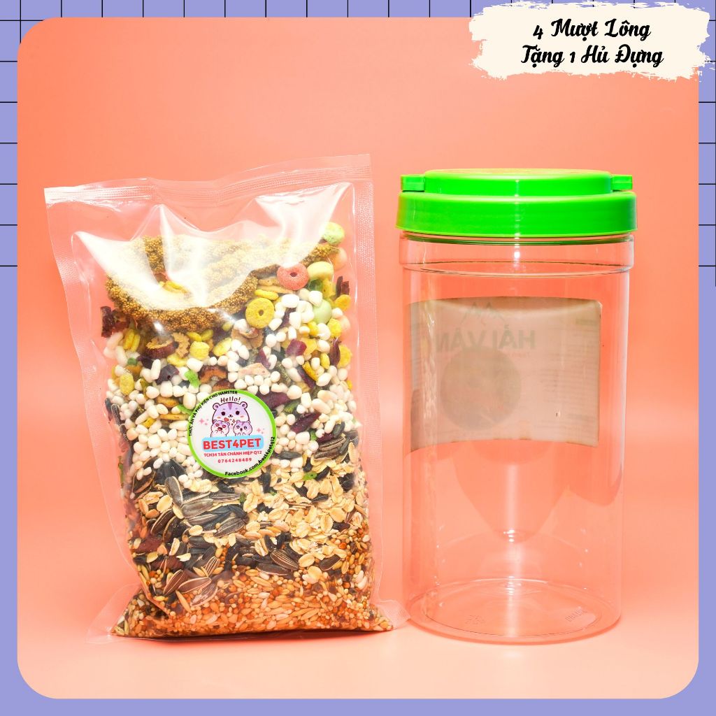 [Tặng Hủ Đựng] Combo Thức Ăn Trộn Siêu Ngon cho Hamster