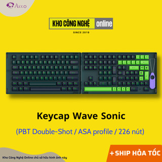 AKKO Keycap set – Wave Sonic (PBT Double-Shot/ASA profile/226 nút)