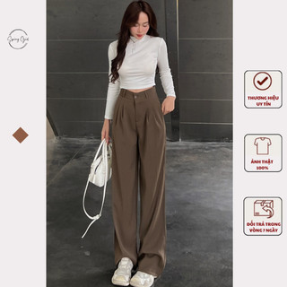 ( ảnh shop chụp ) Quần tây nữ ống suông cạp cao chất GOLD cao cấp form đứng SPRING Quan929/P0K29.30