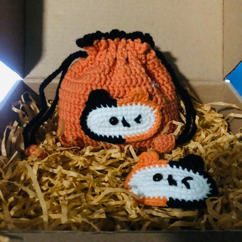 Túi rút bằng len mini hình Nong Yuzumumu fistkhaotung/ Kẹp tóc / móc khóa