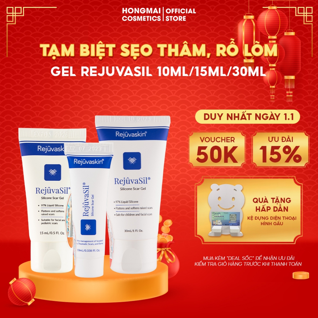 Gel Xóa Sẹo Lồi / Phì Đại REJUVASKIN Scar Rejuvasil 10ml/15ml/30ml
