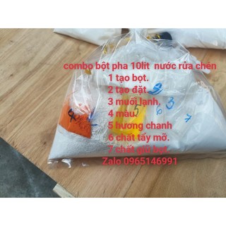 combo bột pha 10lit nước rửa chén 65k