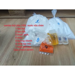combo bột pha 10lit nước rửa chén 65k