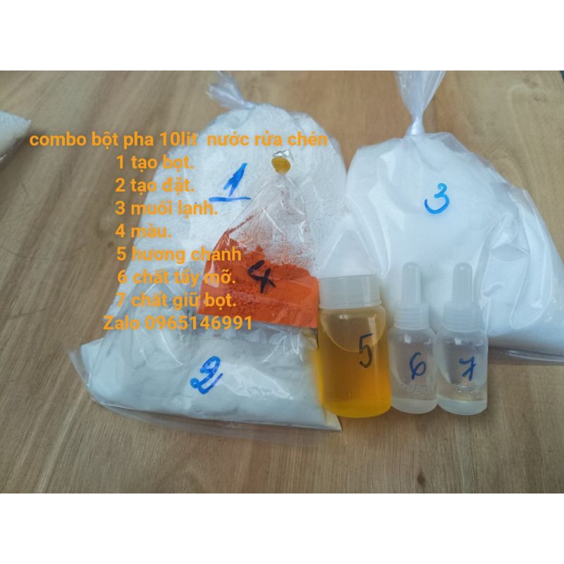 combo bột pha 10lit nước rửa chén 65k