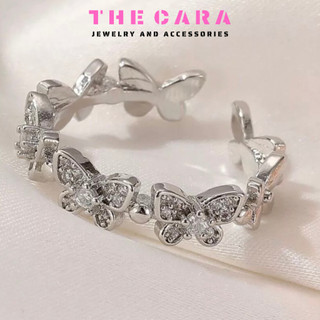 Nhẫn Nữ Hình Bướm Đính Hạt Zircon THECARA