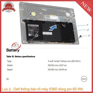 Pin Sạc dell XPS 13 9360