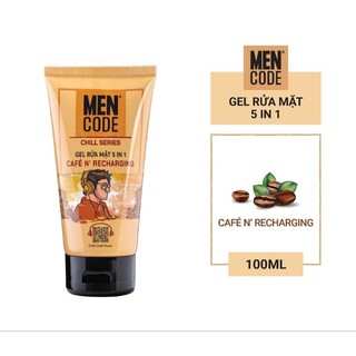 Gel rửa mặt Men Code CAFÉ ' N 5in1 sạch sâu-100ml