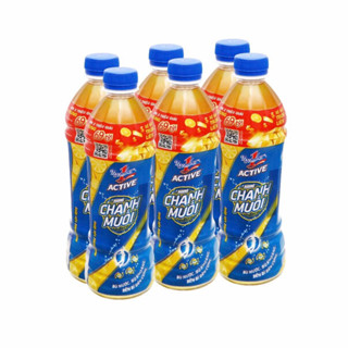 Lốc 6 chai nước bù khoáng Number one Active chanh muối chai 455ml