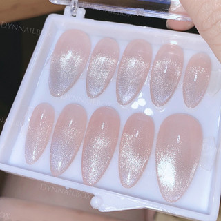Nailbox móng giả ảnh thật mắt mèo hồng thạch fen đầu móng đơn giản nữ tính