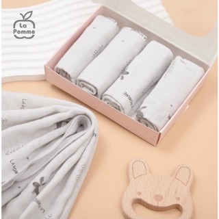 Set 5 Khăn sữa sợi tre lụa (30x30) La Pomme, Sumi Baby