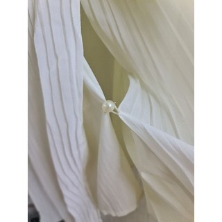 Đầm midi Cati cổ vest phối dập ly
