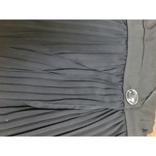 Đầm midi Cati cổ vest phối dập ly